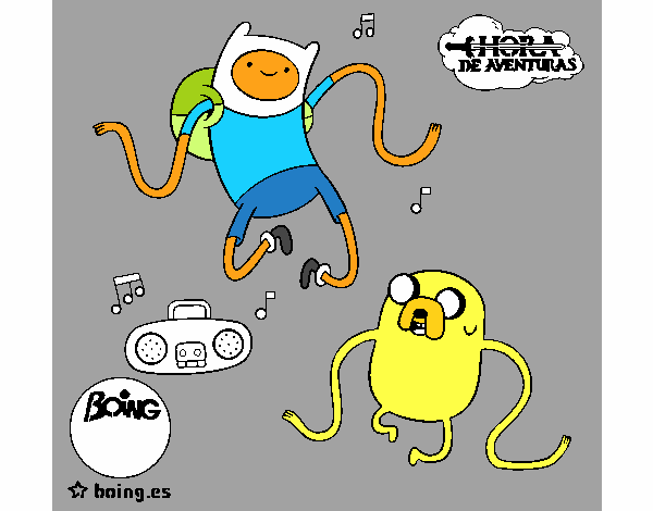 Finn y Jake escuchando música