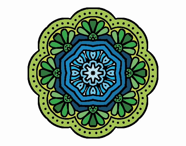 Dibujo Mandala mosaico modernista pintado por Vibrio88
