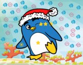 Pingüino con gorro de Navidad