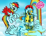 Dibujo Rainbow Dash en su palacio pintado por jrafael