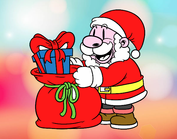 Santa Claus ofreciendo regalos