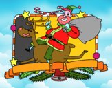 Dibujo Santa Claus y reno de Navidad pintado por JOSEMG