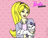 Dibujo Barbie con su linda gatita pintado por livet