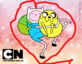 Finn y Jake abrazados