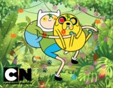 Finn y Jake abrazados