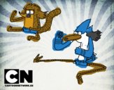 Mordecai y Rigby karatekas