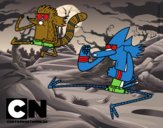 Mordecai y Rigby karatekas