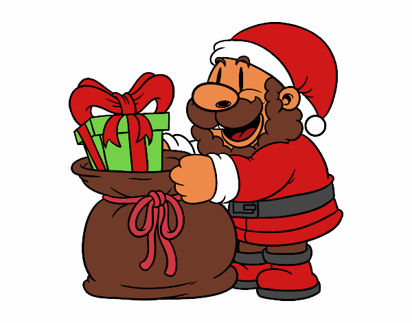 Santa Claus ofreciendo regalos