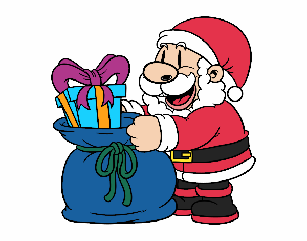 Santa Claus ofreciendo regalos