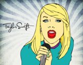 Dibujo Taylor Swift cantando pintado por yussette 