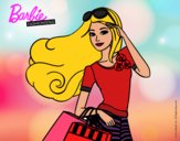 Dibujo Barbie con bolsas pintado por nina20