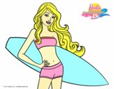 Barbie con tabla de surf