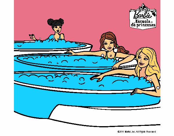 Barbie y sus amigas en el jacuzzi