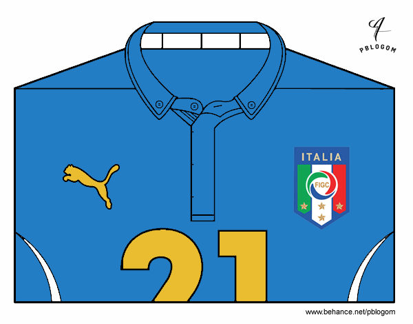 Camiseta del mundial de fútbol 2014 de Italia