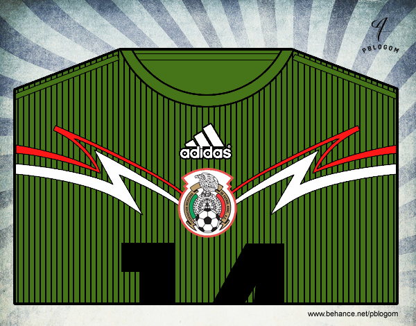 Camiseta del mundial de fútbol 2014 de México