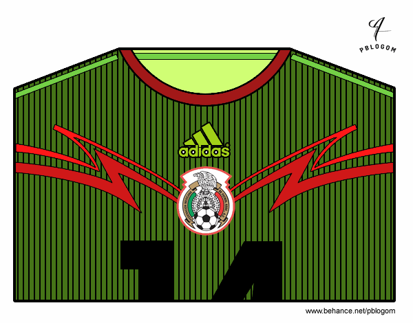 Camiseta del mundial de fútbol 2014 de México