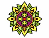 Dibujo Mandala flor sencilla pintado por pro346