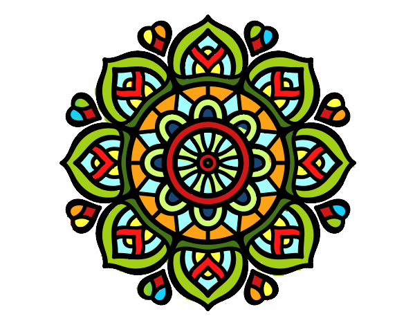 Dibujo Mandala para la concentración mental pintado por andurinha