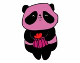 Dibujo Panda con regalo pintado por sabrinapao