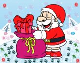 Dibujo Santa Claus ofreciendo regalos pintado por diamante-8
