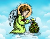 Dibujo Angelito navideño pintado por SERGIO1120