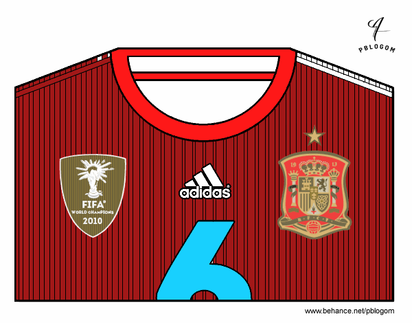 Camiseta del mundial de fútbol 2014 de España