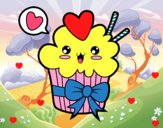 Cupcake kawaii con lazo