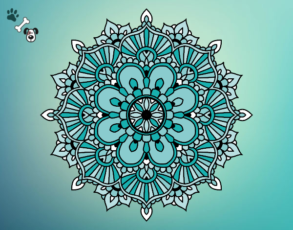 Dibujo Mandala destello floral pintado por lu-26