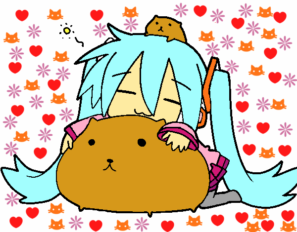 Miku con gatitos