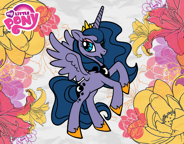 princesa Luna en las prímulas de Ponyville 
