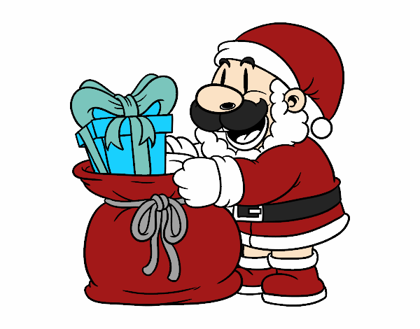 Santa Claus ofreciendo regalos