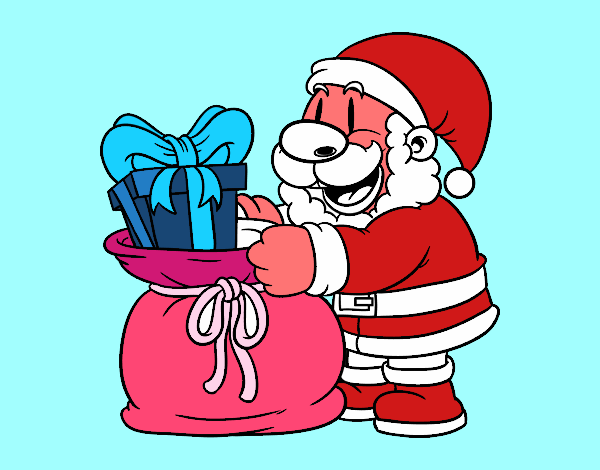 Santa Claus ofreciendo regalos