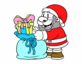 Santa Claus ofreciendo regalos