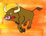 Dibujo Toro furioso pintado por meibol