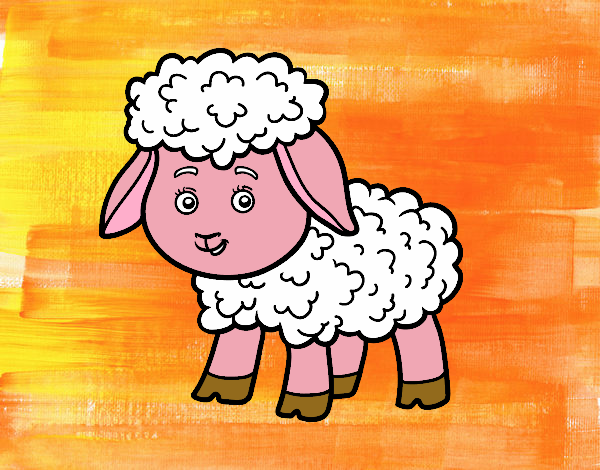 Dibujo Una ovejita pintado por meibol