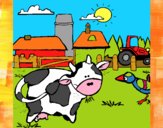 Dibujo Vaca en la granja pintado por meibol
