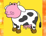 Dibujo Vaca pensativa pintado por meibol