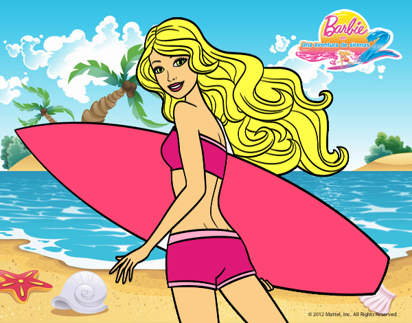 Barbie surfera