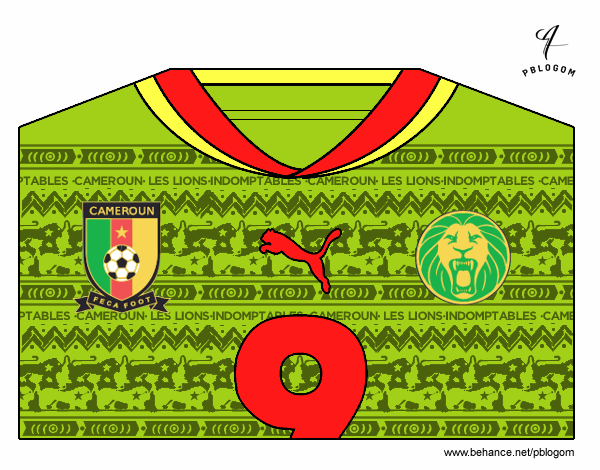 Camiseta del mundial de fútbol 2014 de Camerún