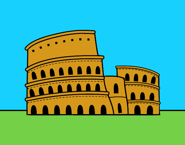 Dibujo El Coliseo de Roma pintado por UmaLali