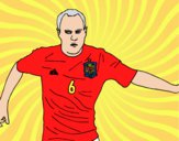Dibujo Iniesta con la Selección Española pintado por rubenronda