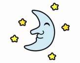 Dibujo Luna con estrellas pintado por MTCV