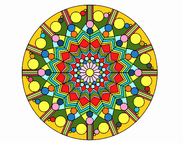 Mandala flor con círculos