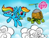 Dibujo Rainbow Dash y la tortuga tanque pintado por UmaLali