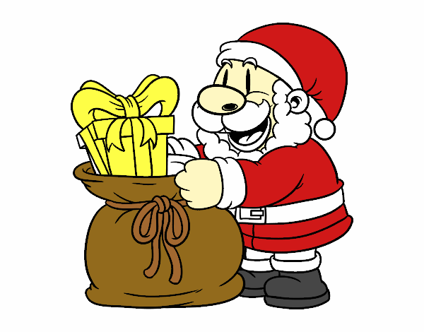 Santa Claus ofreciendo regalos