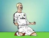 Dibujo Sergio Ramos celebrando un gol pintado por rubenronda