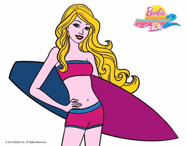 Barbie con tabla de surf