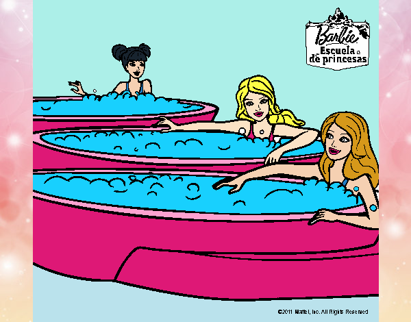 Barbie y sus amigas en el jacuzzi