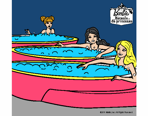 Barbie y sus amigas en el jacuzzi