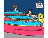 Barbie y sus amigas en el jacuzzi